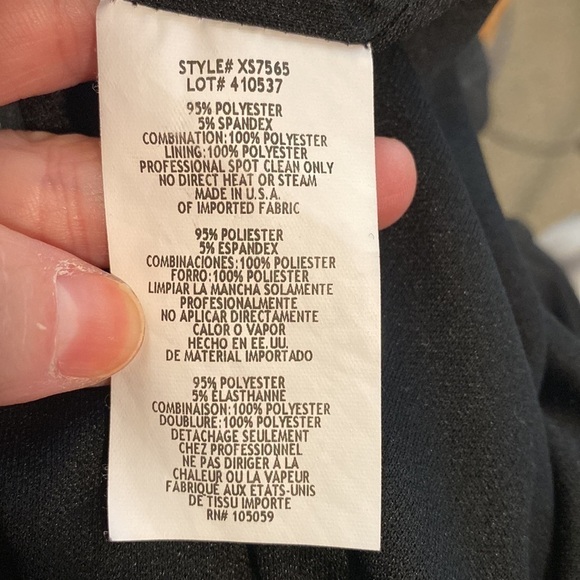 Xscape Black Dress with Fringe Cape Overlay Size 10 in EUC - Picture 6 of 6